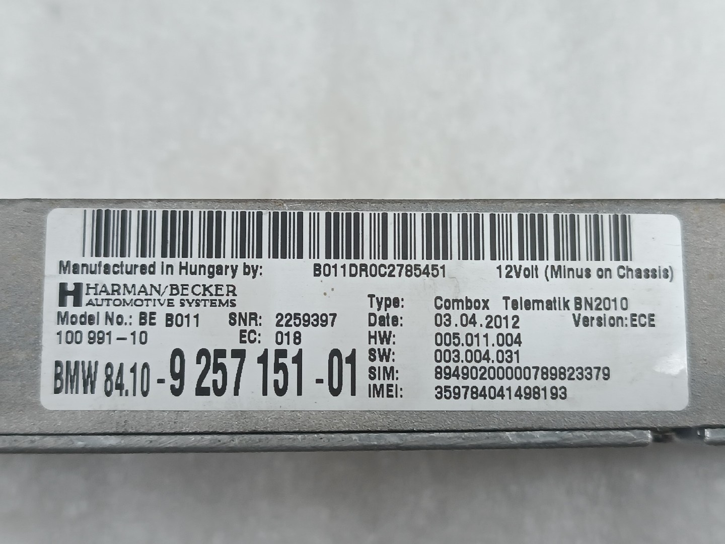 Módulo de bluetooth BMW 3 (F30, F80) | 11 - 18 Imagem-4