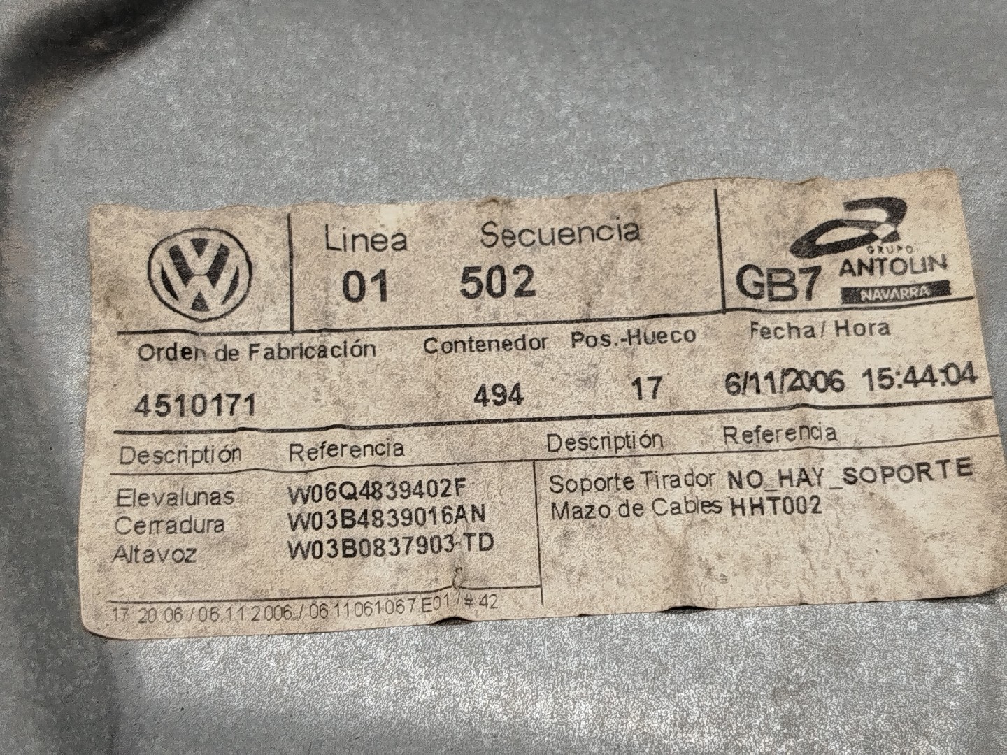 Mecanismo do vidro trás direito VOLKSWAGEN POLO (9N_) | 01 - 14 Imagem-2