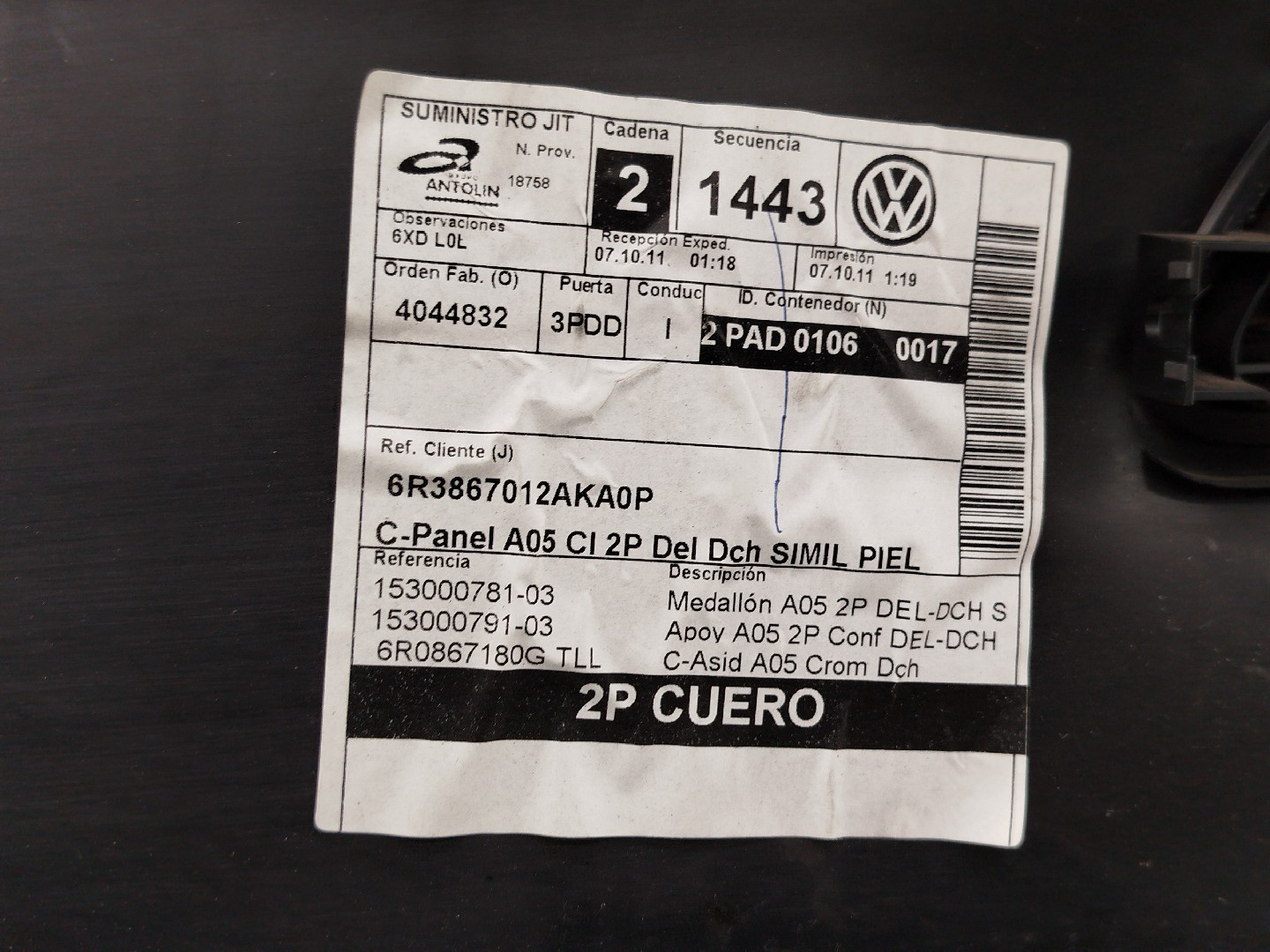 Quartela de porta frente direita VOLKSWAGEN POLO (6R1, 6C1) | 09 -  Imagem-4