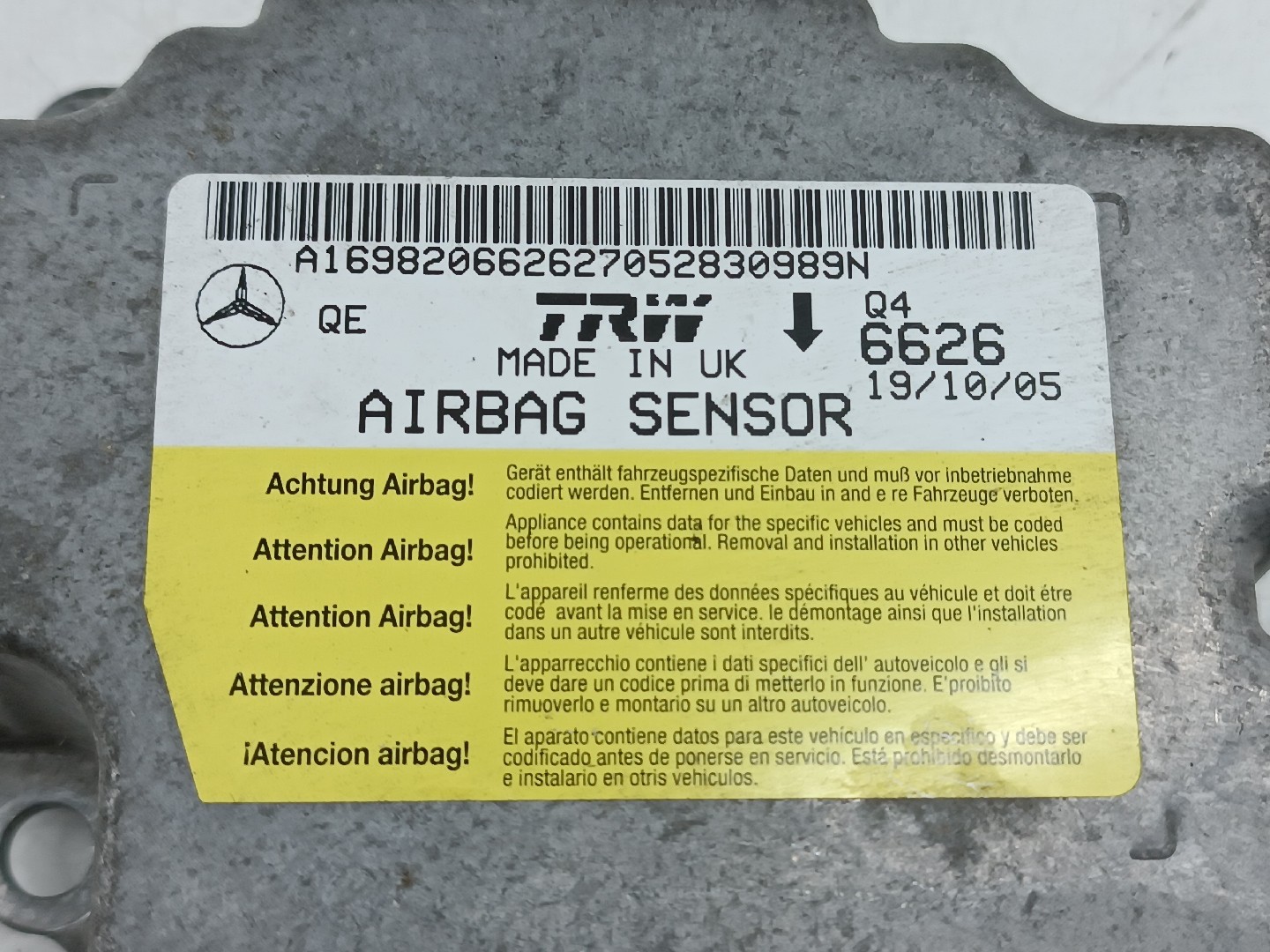Centralina de Airbag MERCEDES-BENZ A-CLASS (W169) | 04 - 12 Imagem-2