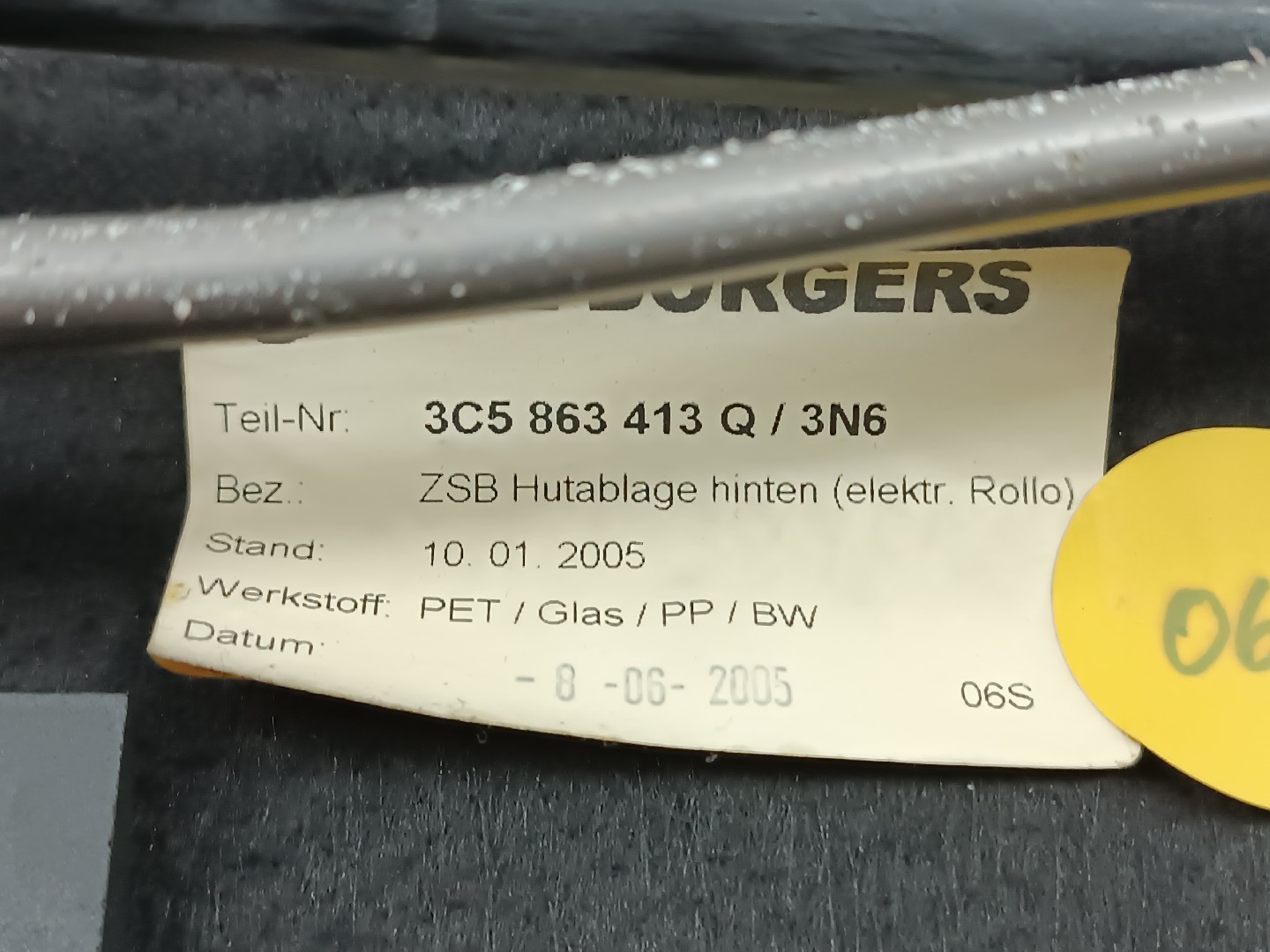 Cortina / Tampo da Mala VOLKSWAGEN PASSAT (3C2) | 05 - 10 Imagem-3