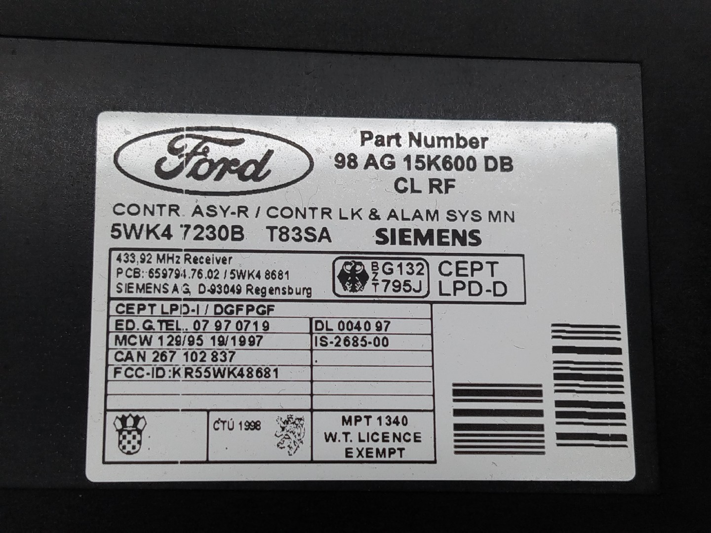 Módulo eletrónico FORD FOCUS (DAW, DBW) | 98 - 09 Imagem-4