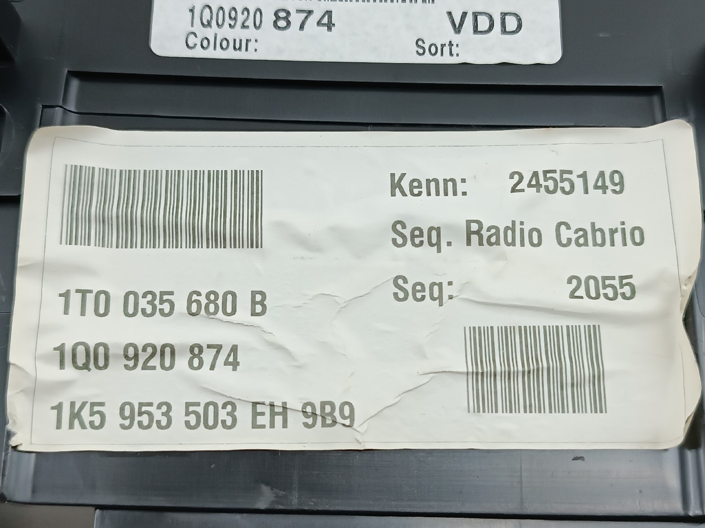 Quadrante VOLKSWAGEN EOS (1F7, 1F8) | 06 - 15 Imagem-2