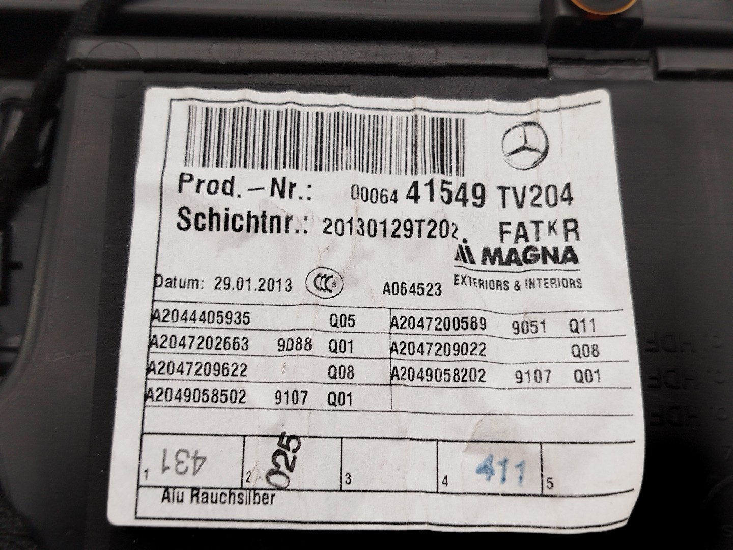 Quartela de porta frente direita MERCEDES-BENZ C-CLASS (W204) | 07 - 15 Imagem-4