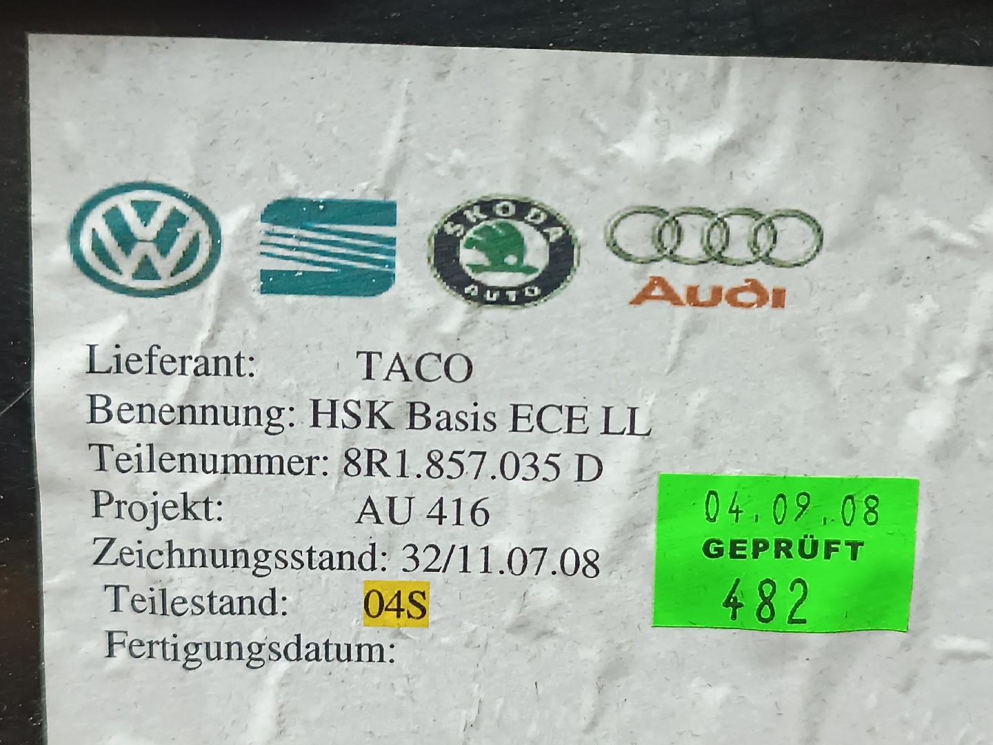 Porta luvas AUDI Q5 (8RB) | 08 - 17 Imagem-1