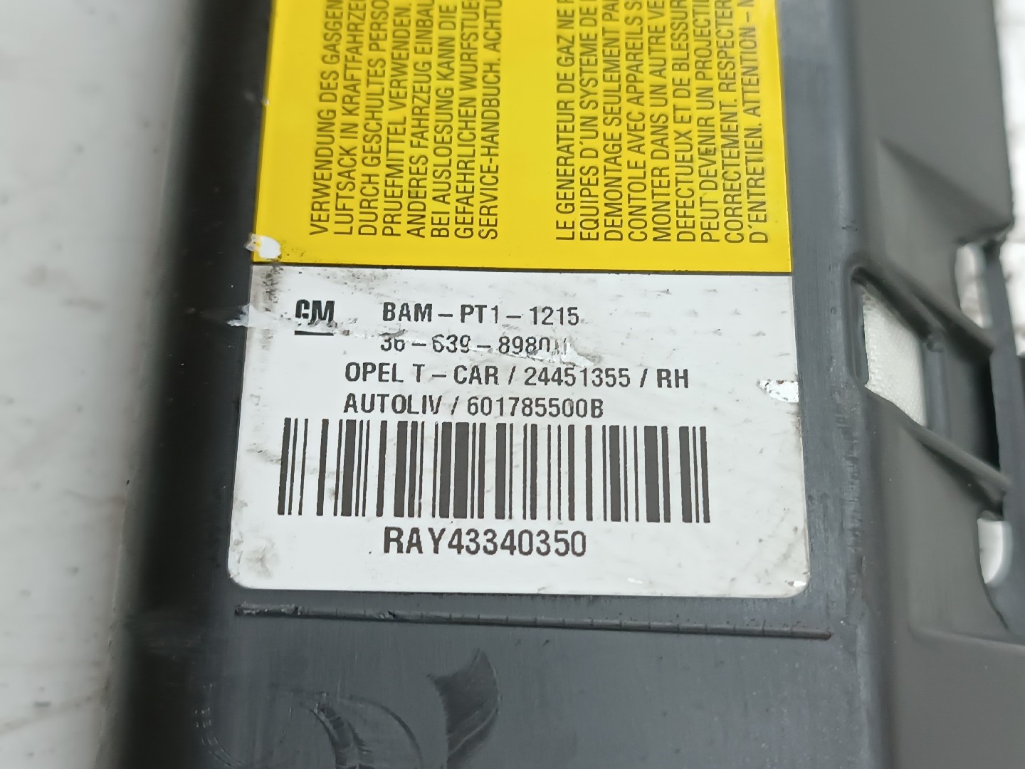 Cortina de airbag direita OPEL ASTRA H Combi (A04) | 04 - 14 Imagem-2