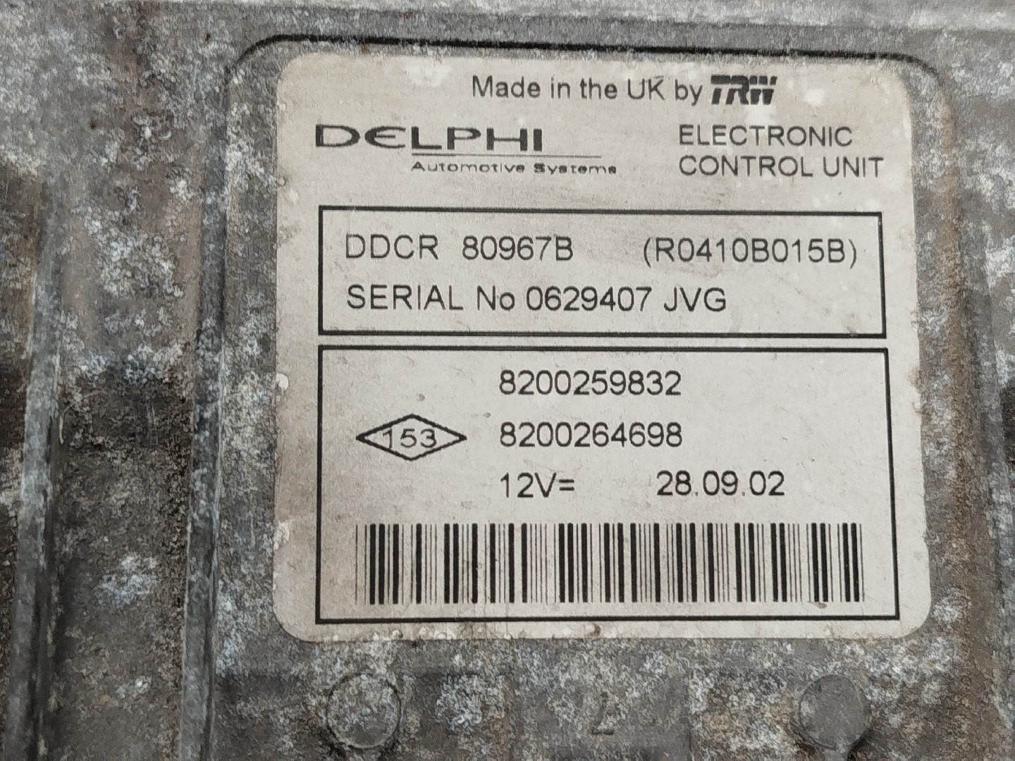 Centralina de Motor RENAULT MEGANE II (BM0/1_, CM0/1_) | 01 - 12 Imagem-3