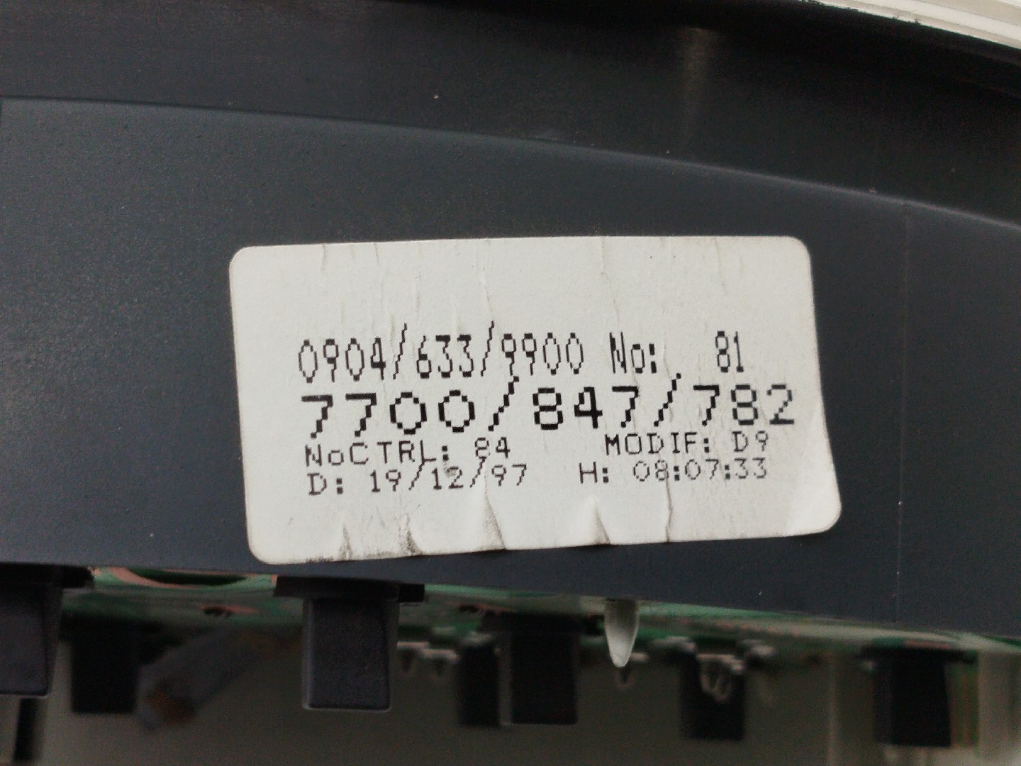 Quadrante RENAULT SCÉNIC I Veículo multiuso (JA0/1_, FA0_) | 99 - 10 Imagem-2