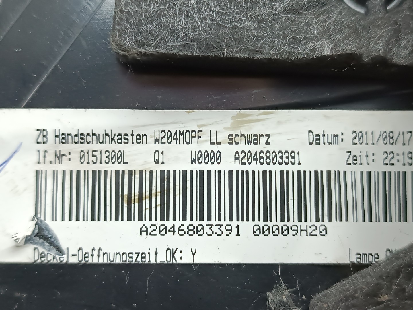 Porta luvas MERCEDES-BENZ C-CLASS (W204) | 07 - 15 Imagem-3