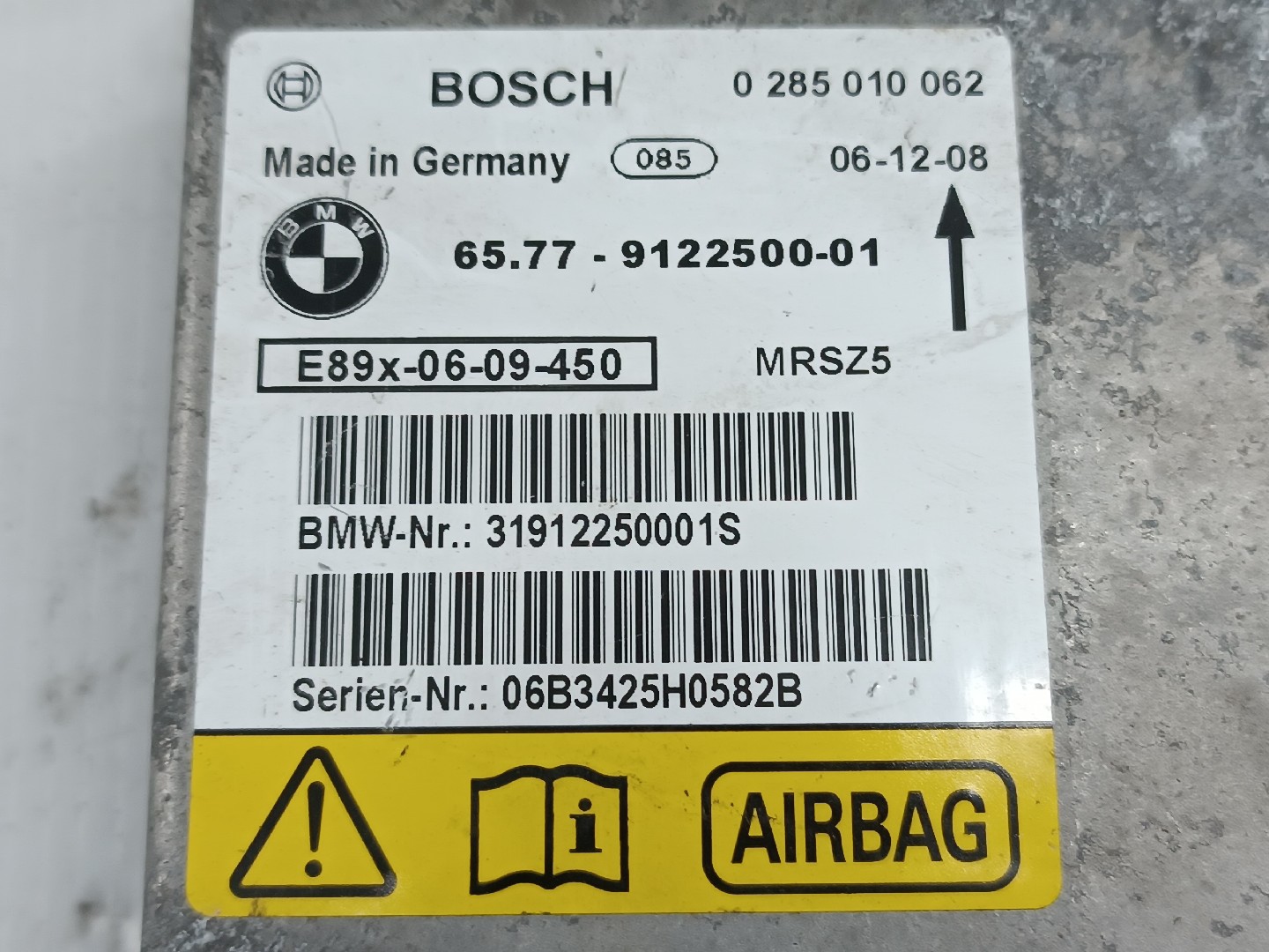 Centralina de Airbag BMW 1 (E87) | 03 - 13 Imagem-2