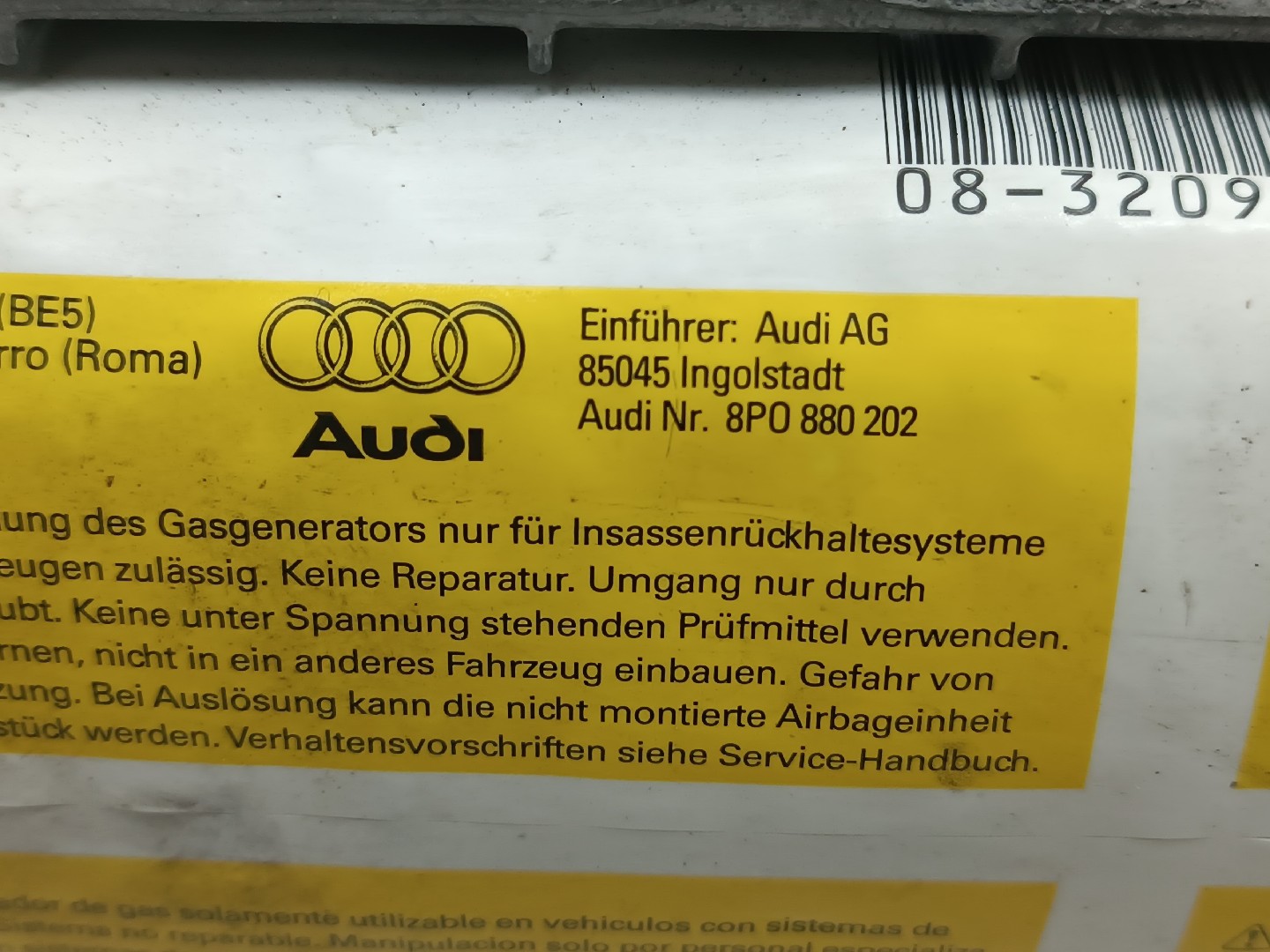 Airbag Passageiro AUDI A3 (8P1) | 03 - 13 Imagem-1