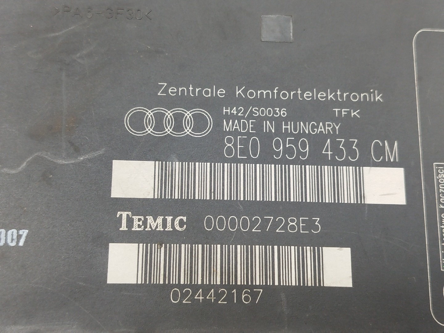 Módulo Confort AUDI A4 (8EC, B7) | 04 - 08 Imagem-2