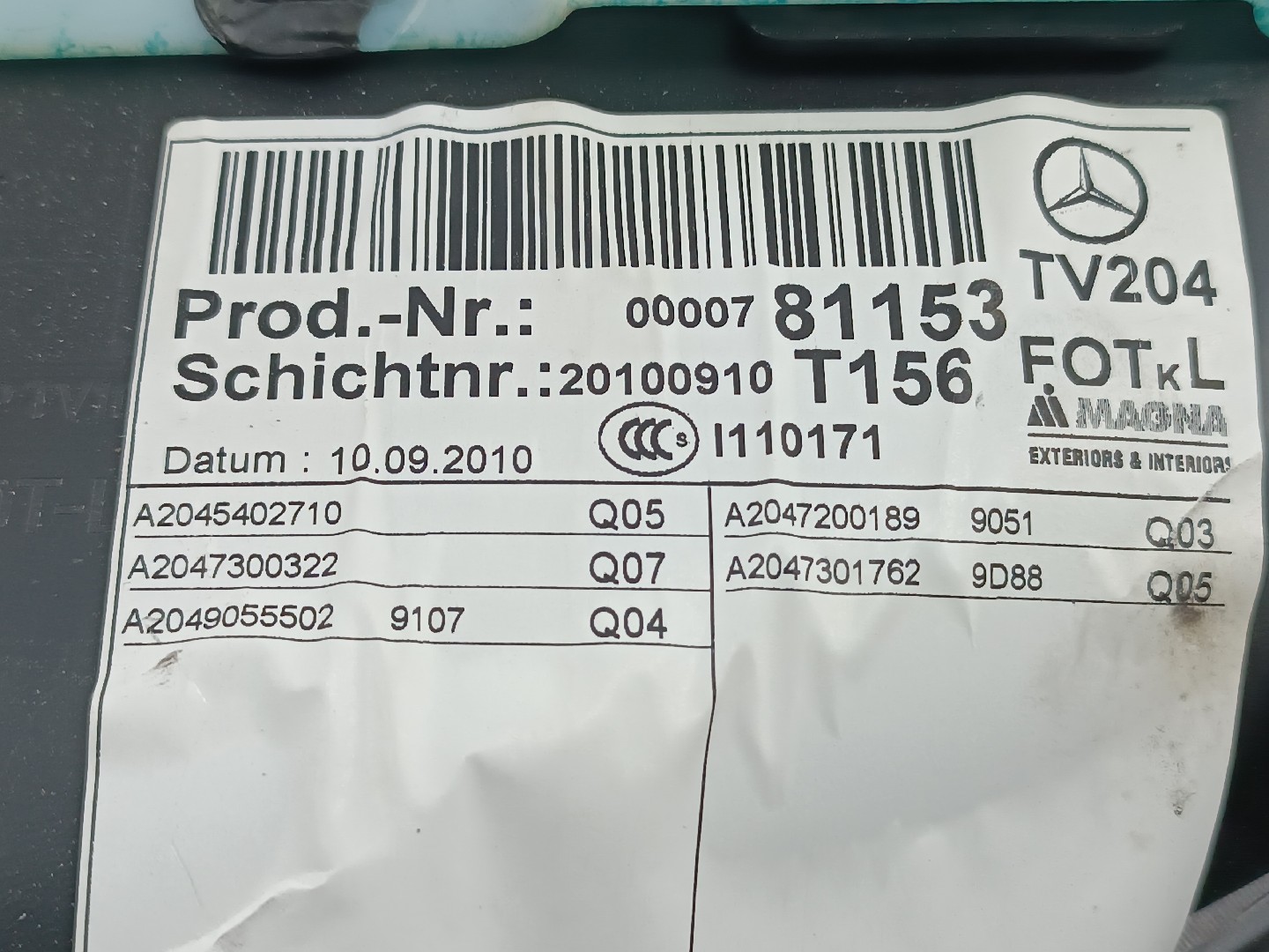 Quartela / forra Porta Tras Esquerdo MERCEDES-BENZ C-CLASS T-Model (S204) | 07 - 14 Imagem-3