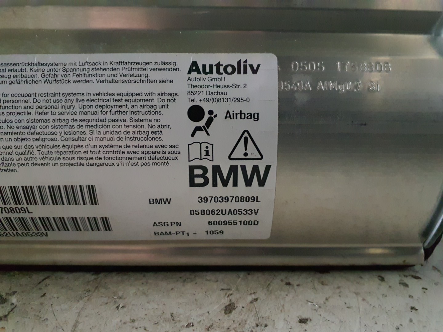 AIRBAG PASSAGEIRO BMW 5 (E60) | 01 - 10 Imagem-1