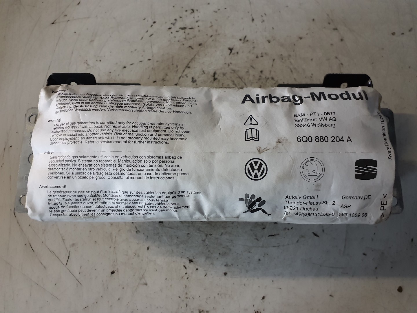 AIRBAG PASSAGEIRO SKODA FABIA I (6Y2) | 99 - 08 Imagem-0 AIRBAG PASSAGEIRO SKODA FABIA I (6Y2) | 99 - 08 Imagem-0