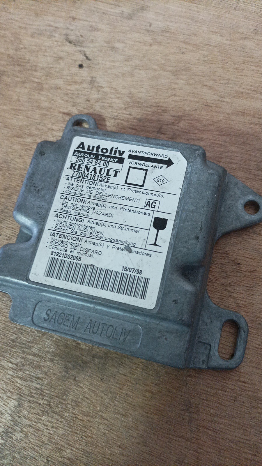 Centralina de Airbags RENAULT - ID S_142495