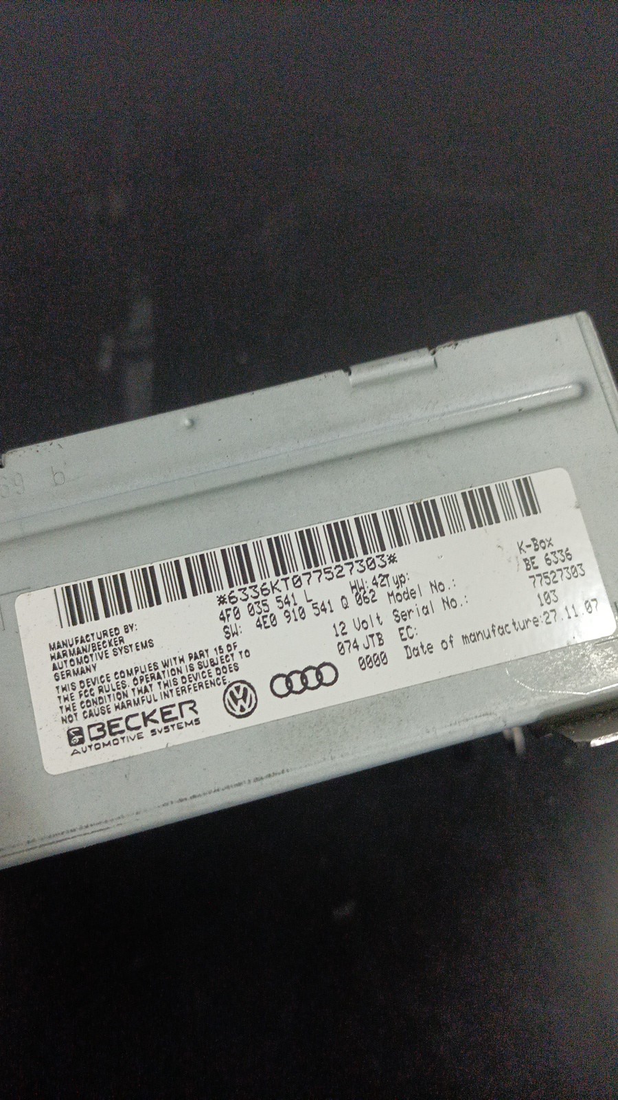 Módulo de Rádio AUDI A5 (8T3) | 07 - 17 Imagem-2