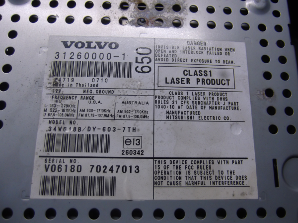 Radio VOLVO S60 I (384) | 00 - 10 Imagem-1