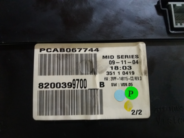 Quadrante RENAULT MEGANE II (BM0/1_, CM0/1_) | 01 - 12