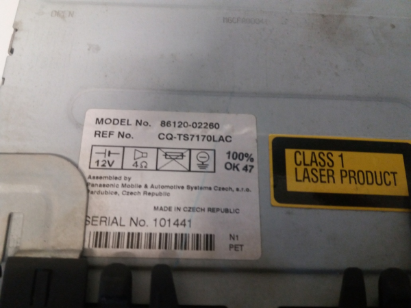 Radio TOYOTA COROLLA (_E12_) | 01 - 07