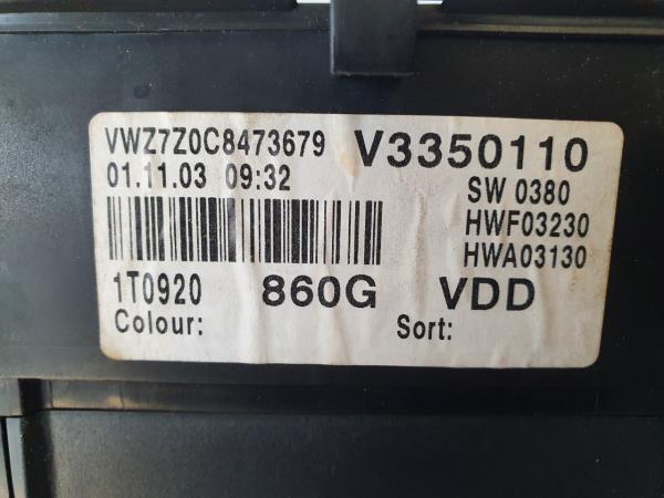 Quadrante VOLKSWAGEN TOURAN (1T1, 1T2) | 03 - 10 Imagem-1