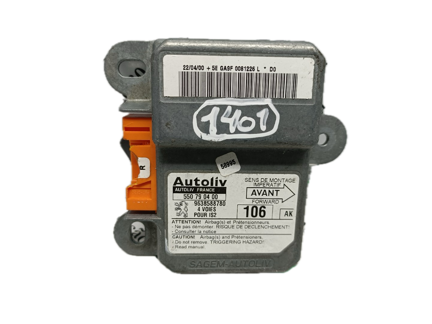 Centralina Airbags PEUGEOT 106 II (1A_, 1C_) | 96 - 05 Imagem-0