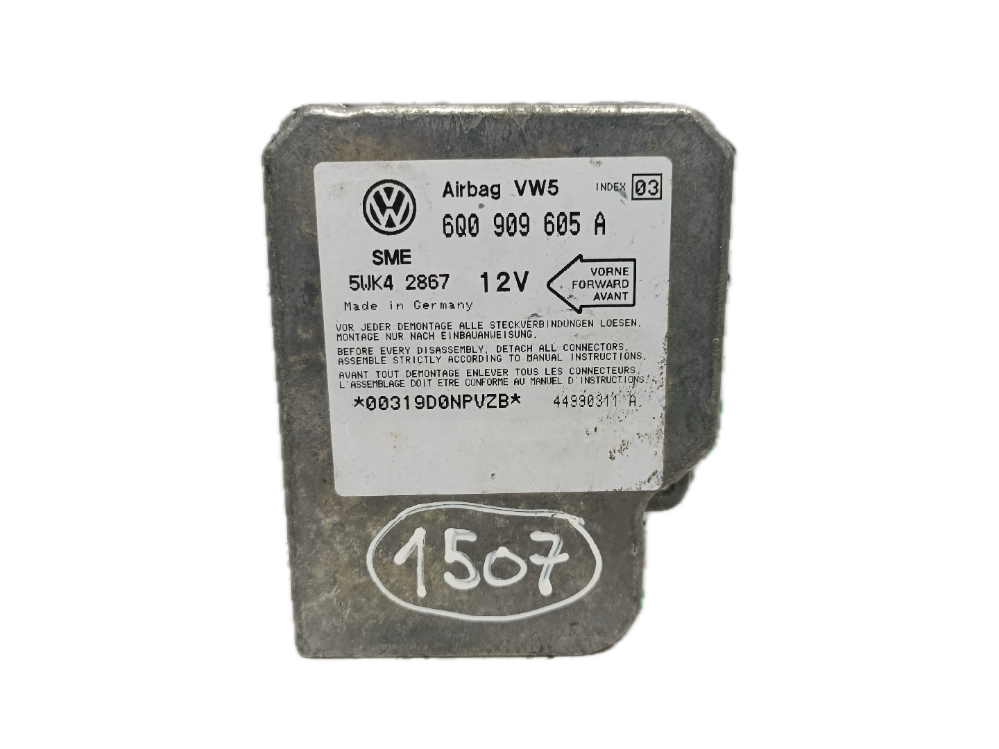 Centralina des coussins gonflables VOLKSWAGEN GOLF IV (1J1) | 97 - 07
