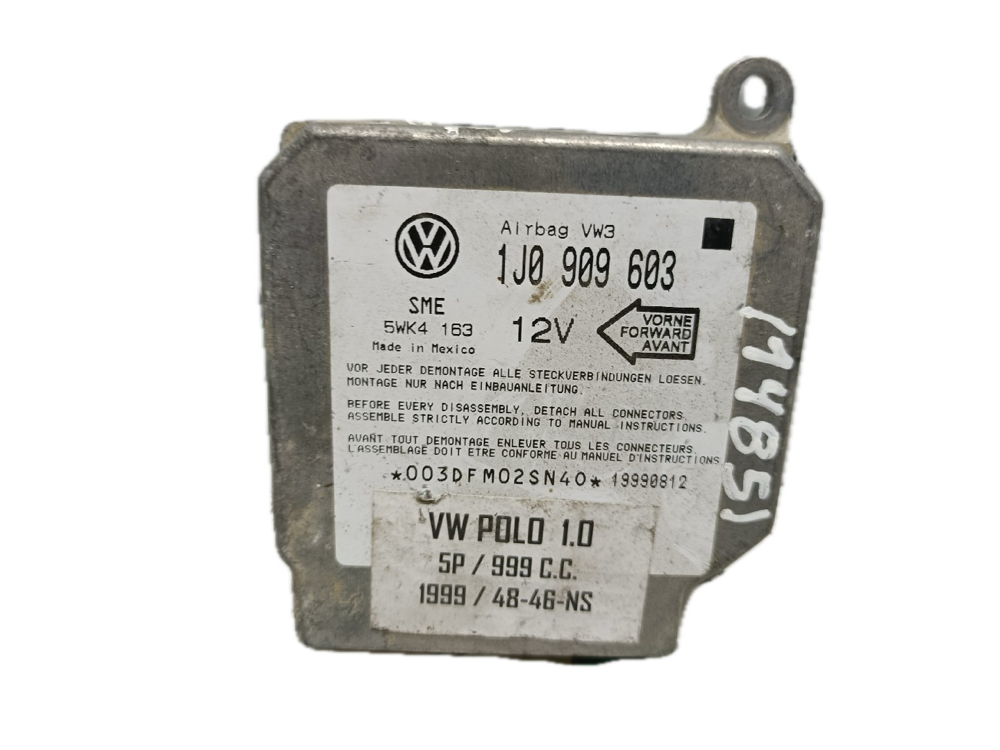 Centralina des coussins gonflables VOLKSWAGEN POLO (6N1) | 94 - 99