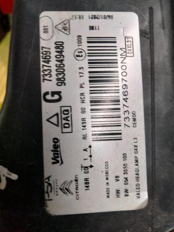 Left Headlight CITROEN C4 lll (BA__, BB__, BC__) Imagem-8