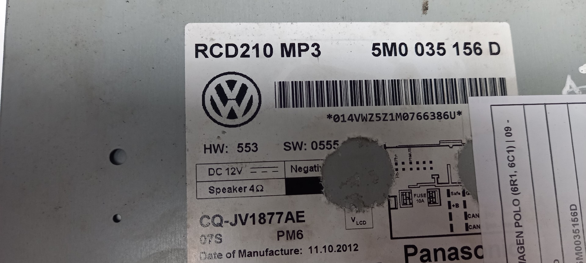 Rádio VOLKSWAGEN POLO (6R1, 6C1) | 09 -  Imagem-1