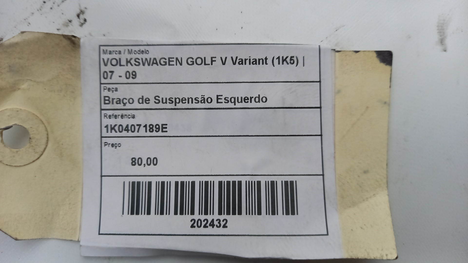 Braço de Suspensão Esquerdo VOLKSWAGEN GOLF V Variant (1K5) | 07 - 09 Imagem-1