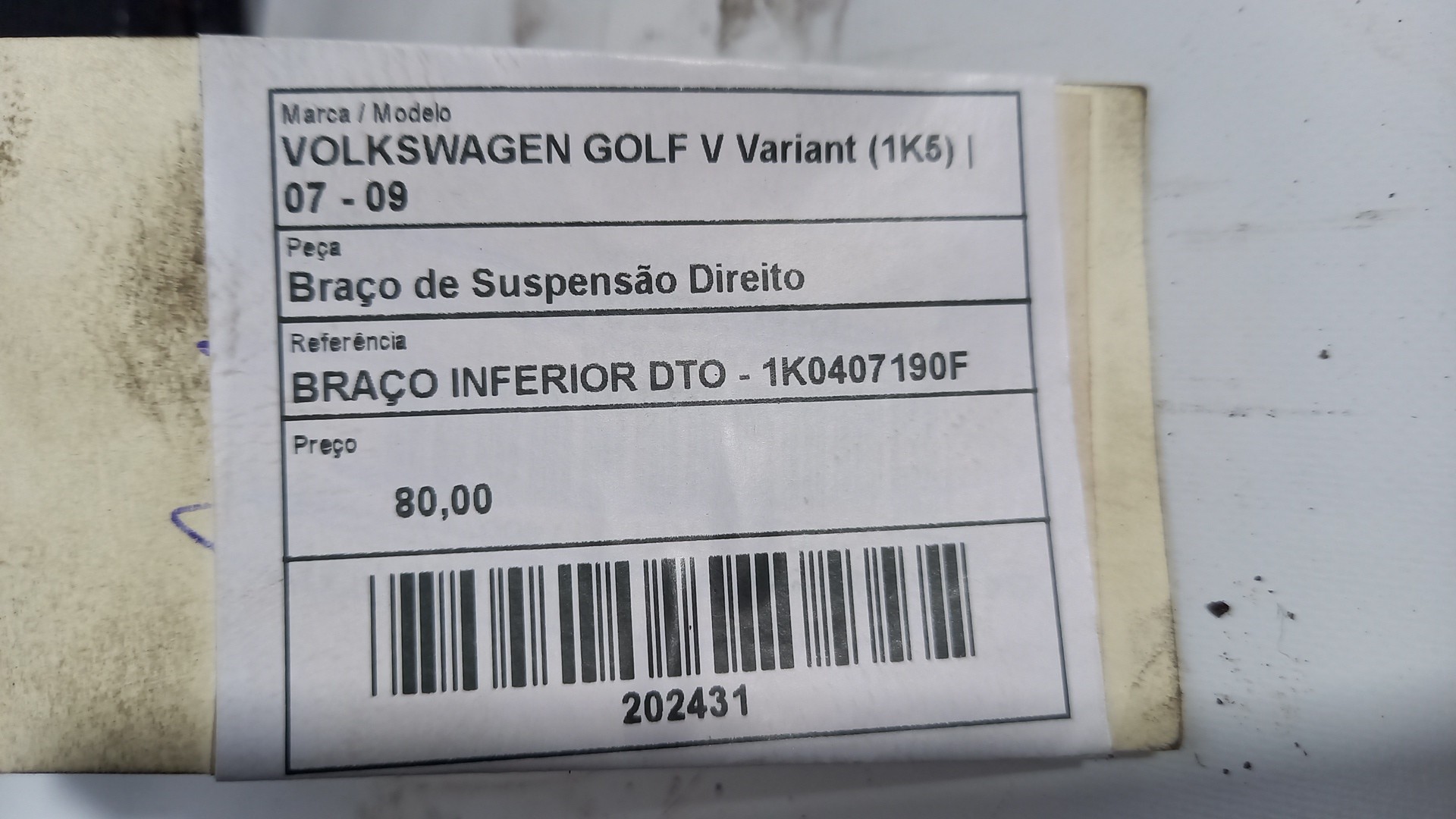 Braço de Suspensão Direito VOLKSWAGEN GOLF V Variant (1K5) | 07 - 09