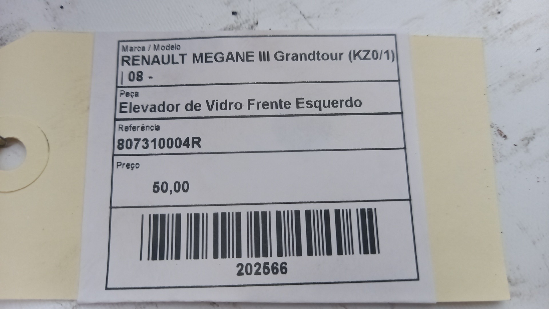 Elevador de Vidro Frente Esquerdo RENAULT MEGANE III Grandtour (KZ0/1) | 08 - 