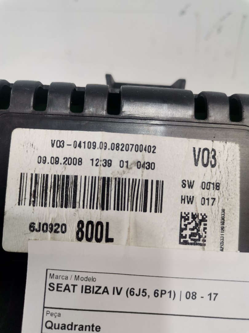 Quadrante SEAT IBIZA IV (6J5, 6P1) | 08 - 17 Imagem-2