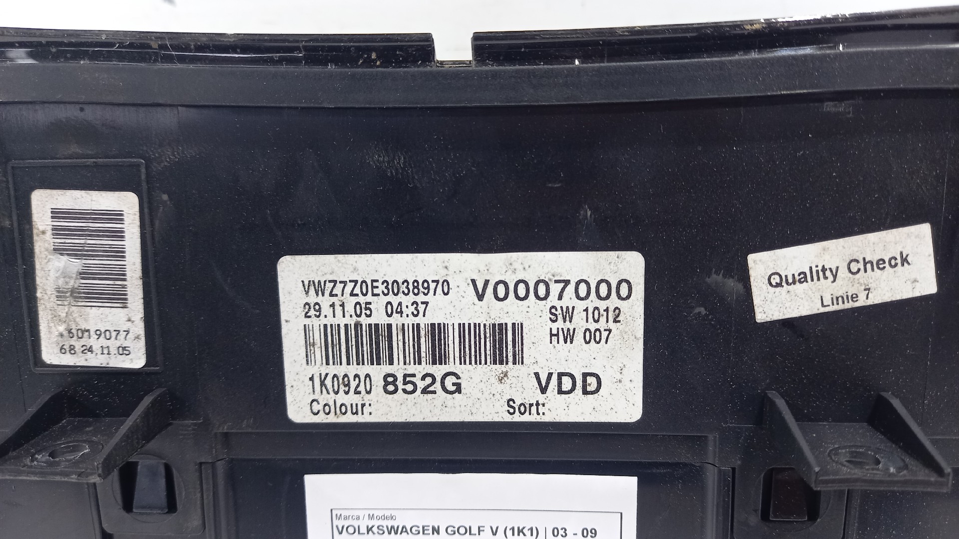 Quadrante VOLKSWAGEN GOLF V (1K1) | 03 - 09