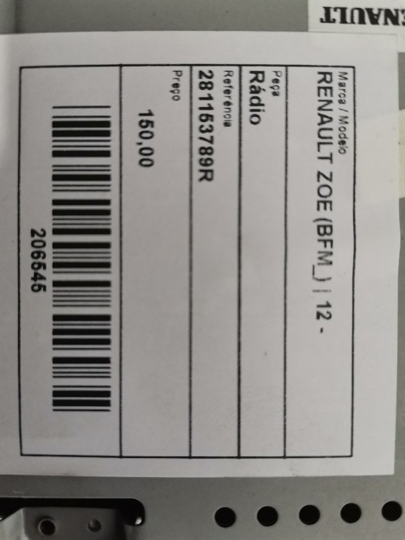 Rádio RENAULT ZOE (BFM_) | 12 - 