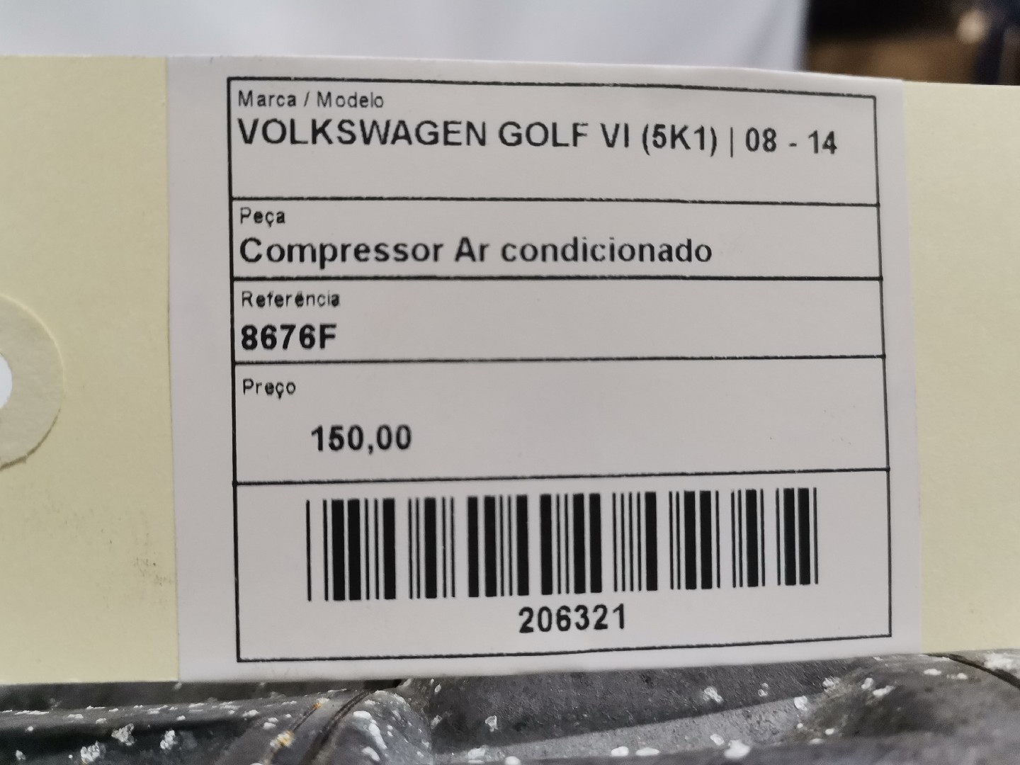 Compressor Ar condicionado VOLKSWAGEN GOLF VI (5K1) | 08 - 14