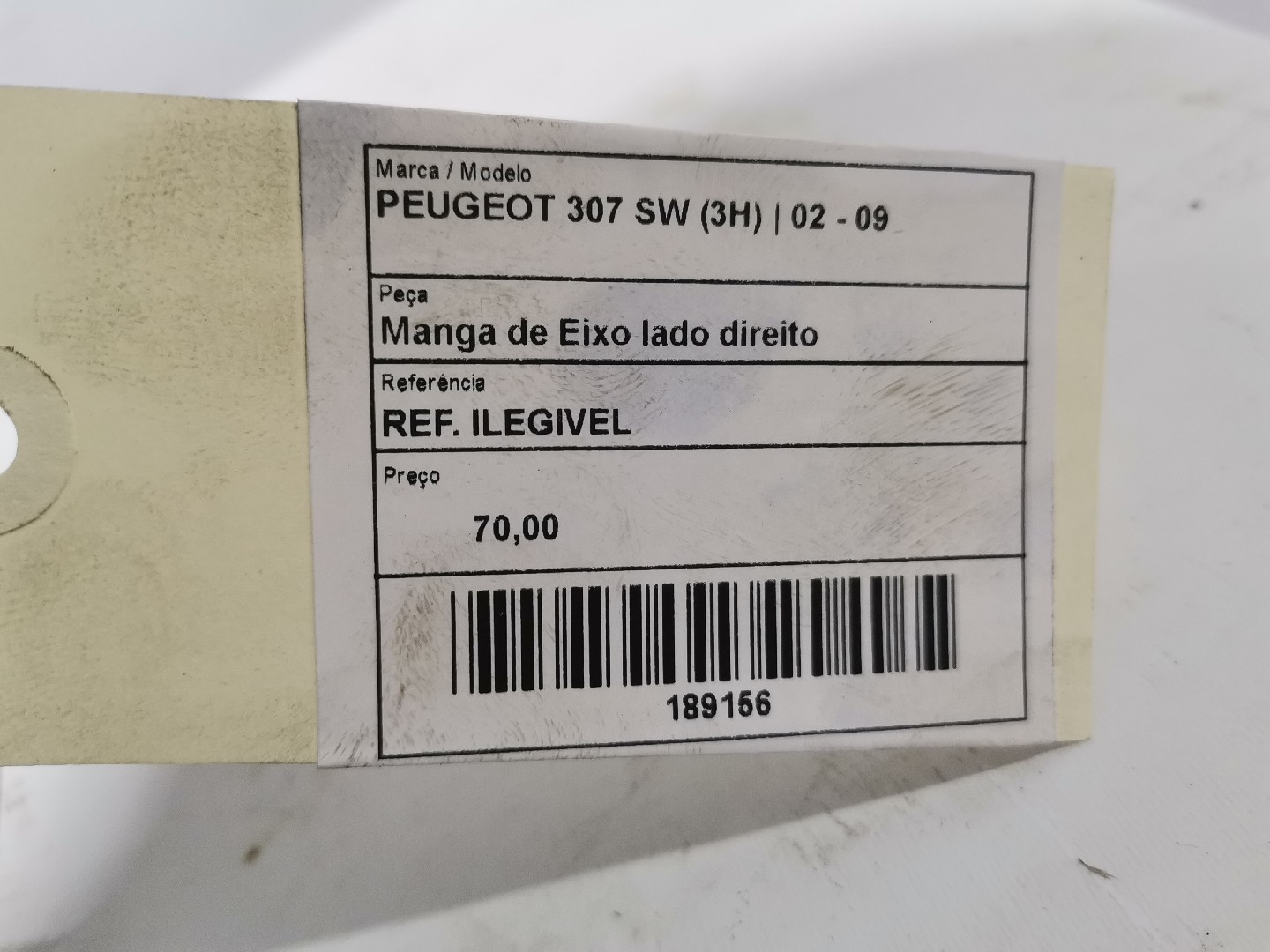Manga de Eixo Frente Lado Direito PEUGEOT 307 SW (3H) | 02 - 09