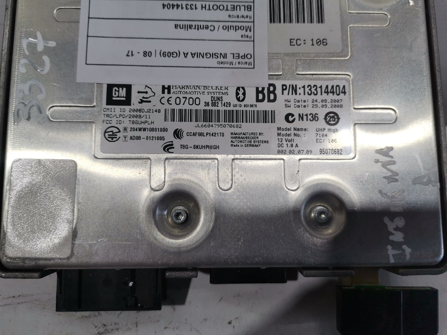 Módulo / Centralina OPEL INSIGNIA A (G09) | 08 - 17