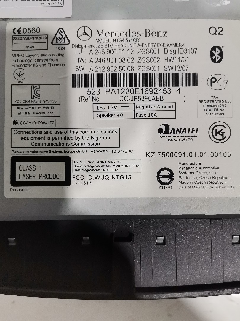 Rádio MERCEDES-BENZ A-CLASS (W176) | 12 - 18 Imagem-2