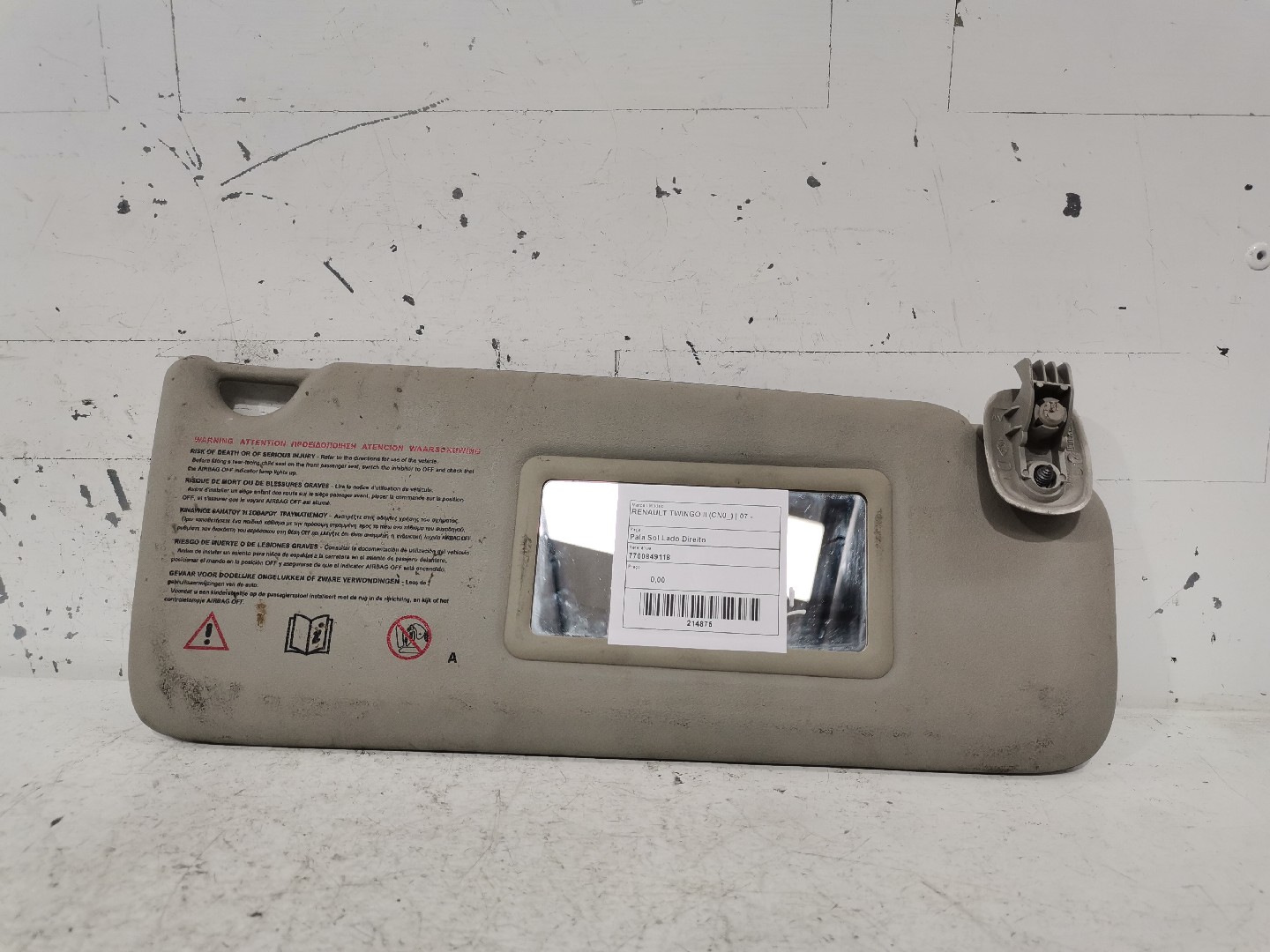 Pala Sol Lado Direito RENAULT TWINGO II (CN0_) | 07 - 