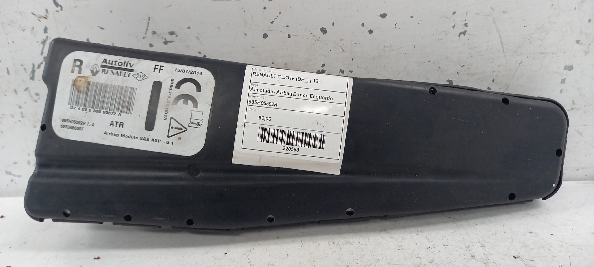 Almofada / Airbag Banco Esquerdo RENAULT CLIO IV (BH_) | 12 - 