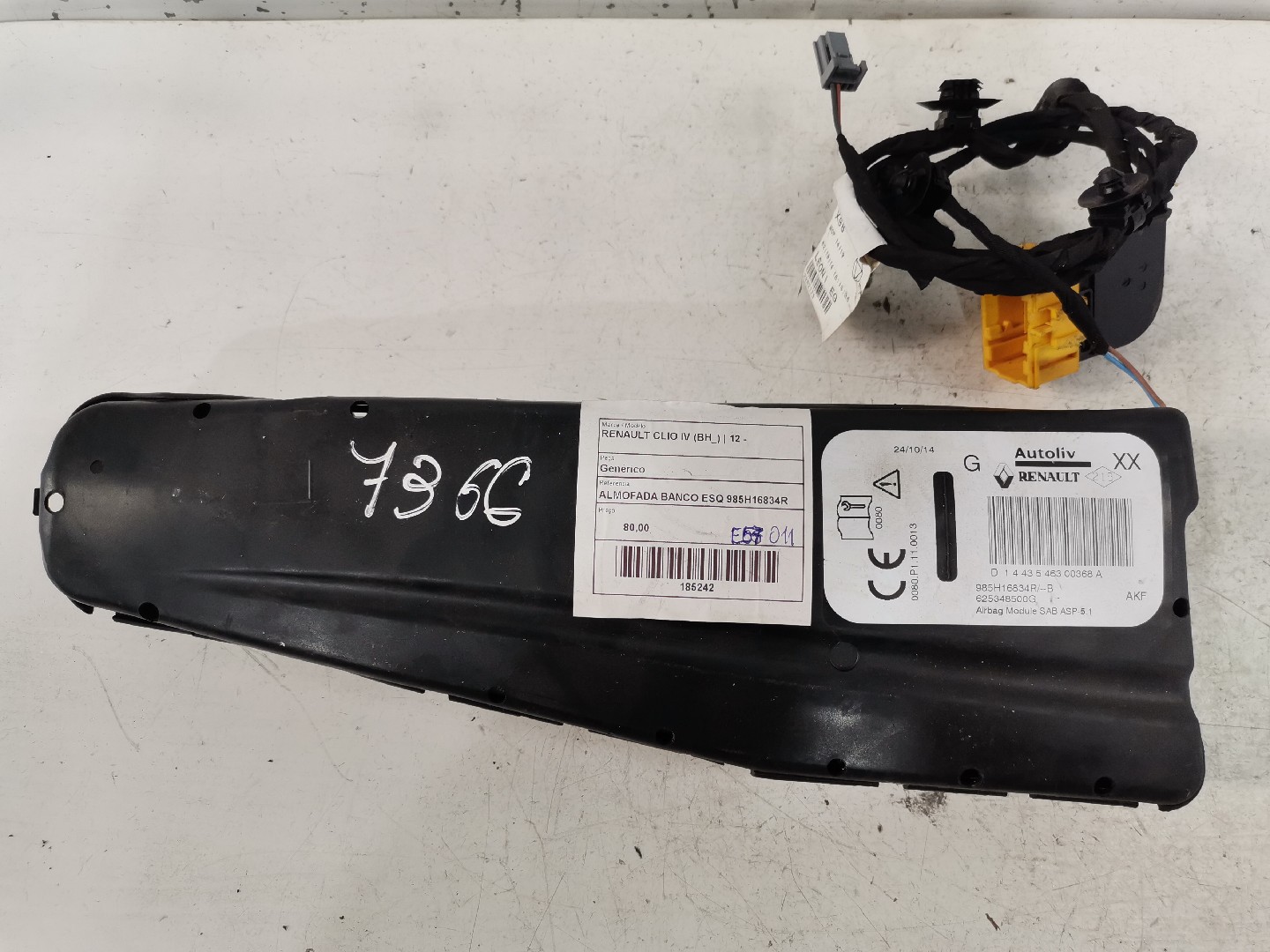 Almofada / Airbag Banco Esquerdo RENAULT CLIO IV (BH_) | 12 - 