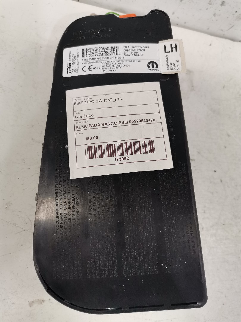 Almofada / Airbag Banco Esquerdo FIAT TIPO SW (357_) 16- 