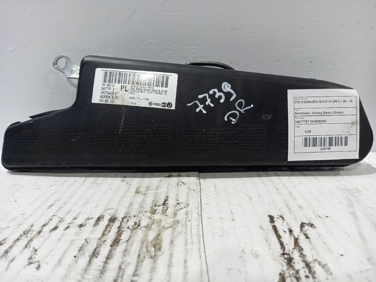 Almofada / Airbag Banco Direito VOLKSWAGEN GOLF VI (5K1) | 08 - 14