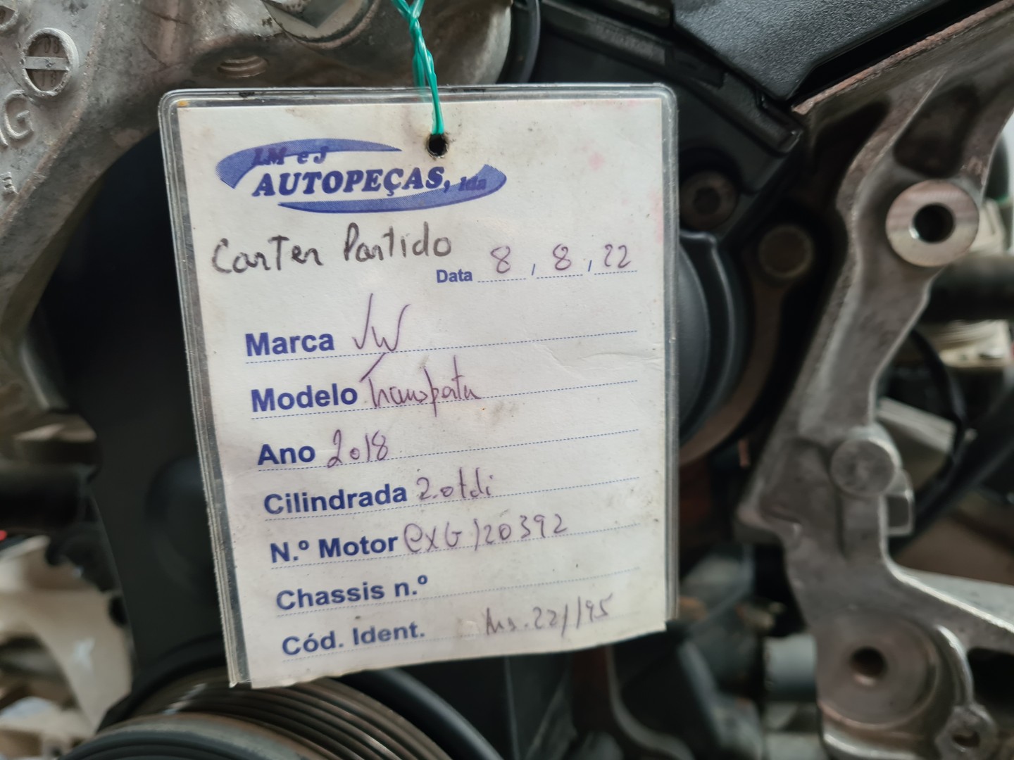 Motor VOLKSWAGEN TRANSPORTER T6 Caixa (SGA, SGH, SHA, SHH) | 15 - 