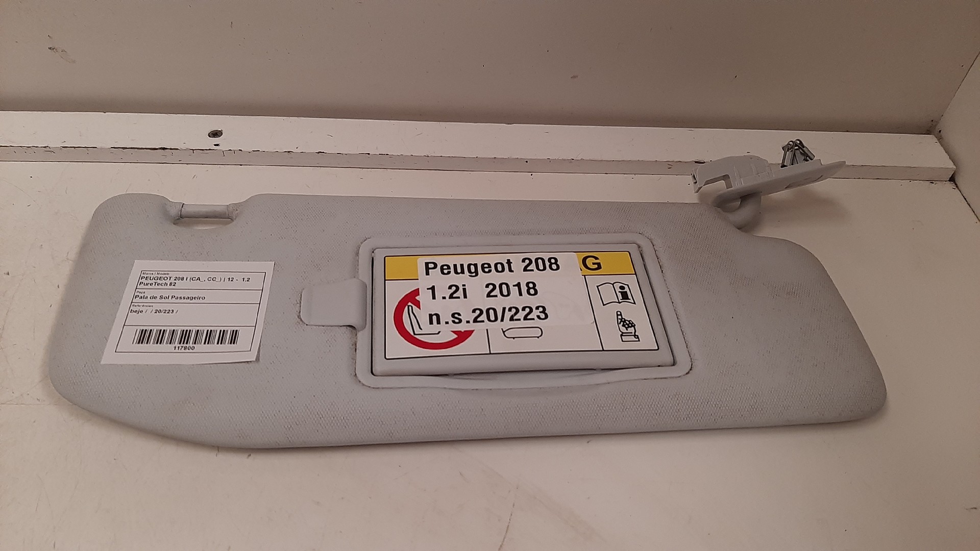 Pala do sol Dto PEUGEOT 208 I (CA_, CC_) | 12 - 
