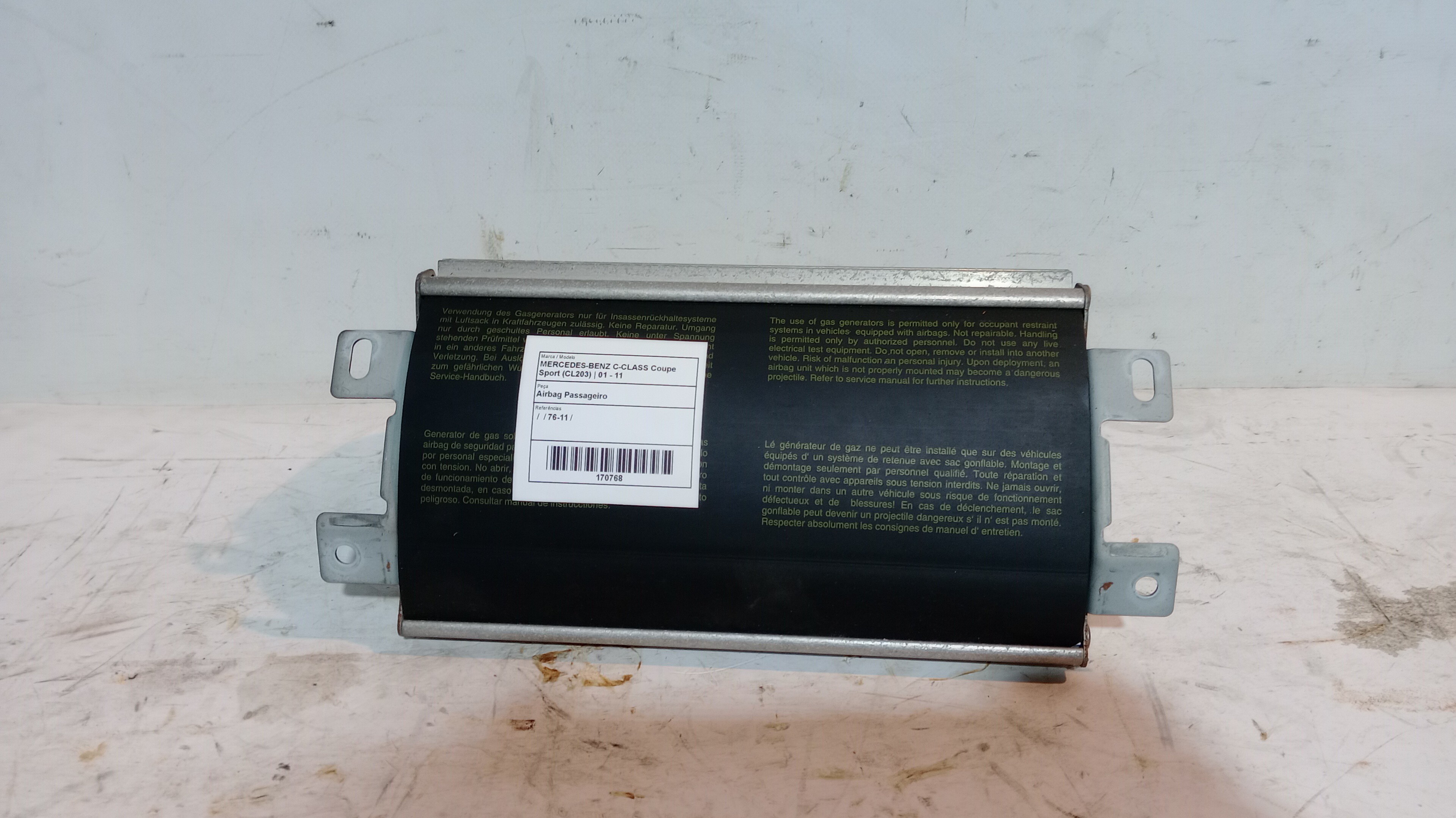 Airbag Passageiro MERCEDES-BENZ C-CLASS Coupe Sport (CL203) | 01 - 11