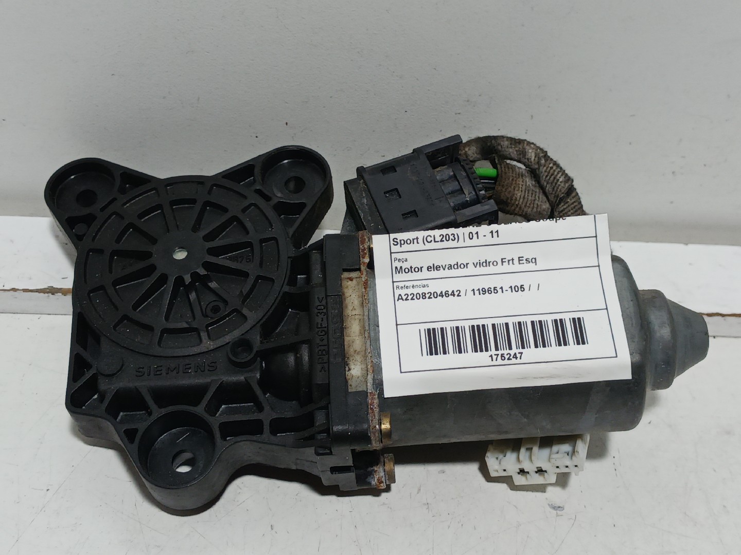 Motor elevador vidro Frt Esq MERCEDES-BENZ C-CLASS Coupe Sport (CL203) | 01 - 11