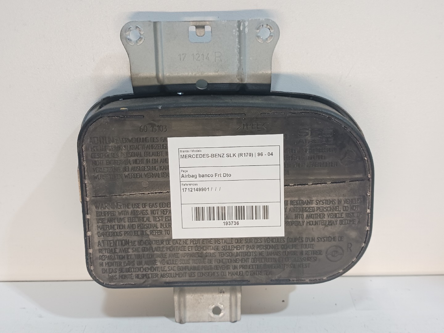 Airbag banco Frt Dto MERCEDES-BENZ SLK (R170) | 96 - 04